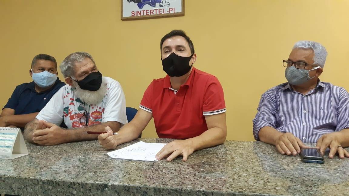 Deputado estadual Fábio Novo (PT) na sede do Sindicato dos Radialistas do Piauí